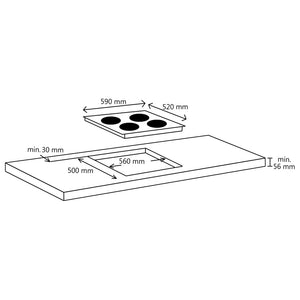 vidaXL Induction Hob with 4 Burners Touch Control Glass 7000 W