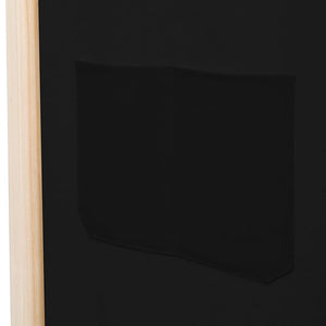 vidaXL 4-Panel Room Divider Black 160x170x4 cm Fabric