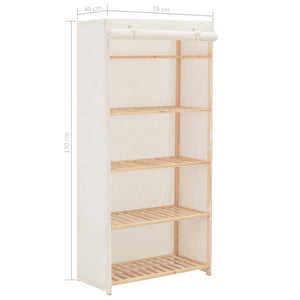 vidaXL Wardrobe White 79x40x170 cm Fabric