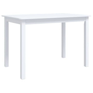 vidaXL Dining Table White 114x71x75 cm Solid Rubber Wood