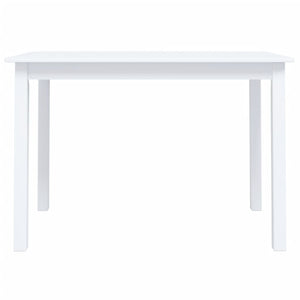 vidaXL Dining Table White 114x71x75 cm Solid Rubber Wood