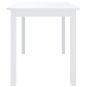 vidaXL Dining Table White 114x71x75 cm Solid Rubber Wood