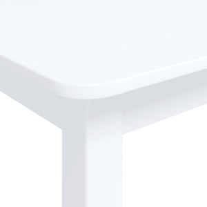 vidaXL Dining Table White 114x71x75 cm Solid Rubber Wood