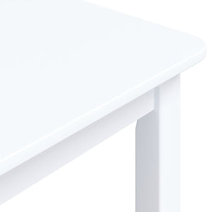 vidaXL Dining Table White 114x71x75 cm Solid Rubber Wood