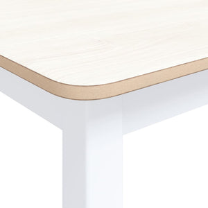 vidaXL Dining Table White and Brown 114x71x75 cm Solid Rubber Wood