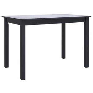 vidaXL Dining Table Black 114x71x75 cm Solid Rubber Wood