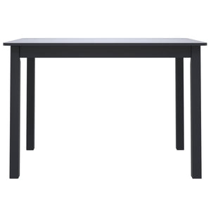 vidaXL Dining Table Black 114x71x75 cm Solid Rubber Wood