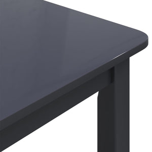 vidaXL Dining Table Black 114x71x75 cm Solid Rubber Wood