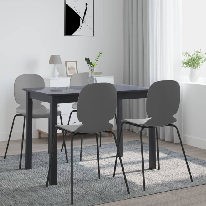 vidaXL Dining Table Black 114x71x75 cm Solid Rubber Wood