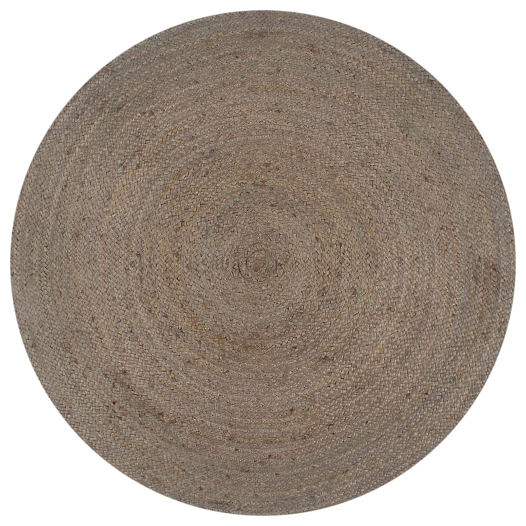 vidaXL Handmade Rug Jute Round 120 cm Grey