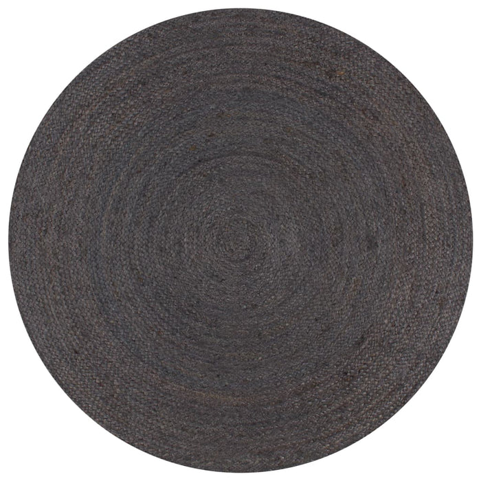 vidaXL Handmade Rug Jute Round 150 cm Dark Grey