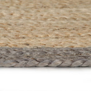 vidaXL Handmade Rug Jute with Grey Border 150 cm