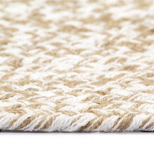 vidaXL Handmade Rug Jute White and Natural 120 cm