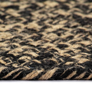 vidaXL Handmade Rug Jute Black and Natural 120 cm