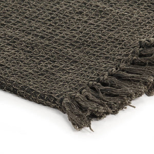 vidaXL Throw Cotton 220x250 cm Anthracite/Brown