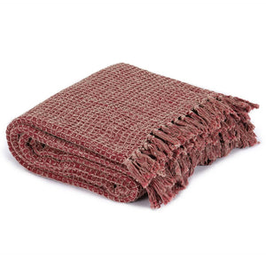 vidaXL Throw Cotton 160x210 cm Burgundy