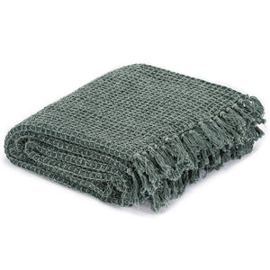 vidaXL Throw Cotton 160x210 cm Dark Green