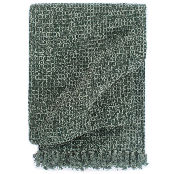 vidaXL Throw Cotton 220x250 cm Dark Green