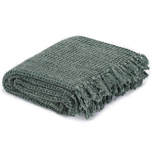 vidaXL Throw Cotton 220x250 cm Dark Green