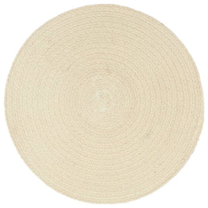 vidaXL Placemats 4 pcs Plain Natural 38 cm Round Cotton