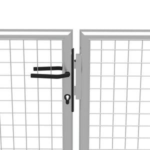 vidaXL Garden Gate Galvanised Steel 415x225 cm Silver