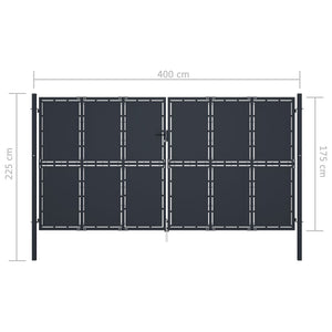 vidaXL Garden Gate Steel 400x175 cm Anthracite