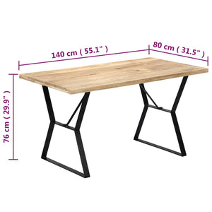 vidaXL Dining Table 140x80x76 cm Solid Mango Wood