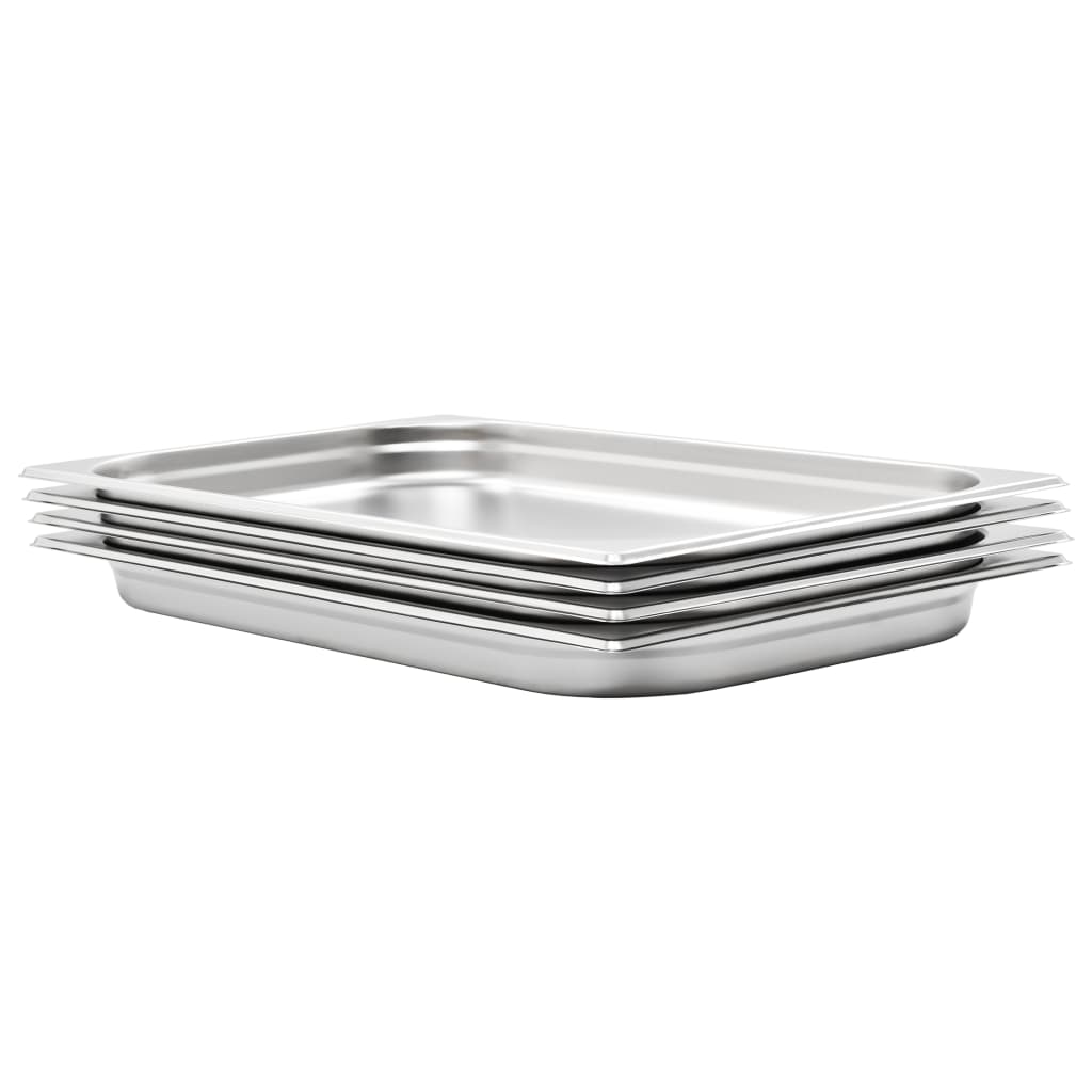 vidaXL Gastronorm Containers 4 pcs GN 1/1 40 mm Stainless Steel