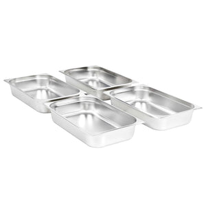 vidaXL Gastronorm Containers 4 pcs GN 1/1 100 mm Stainless Steel