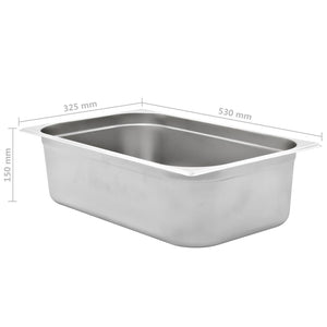 vidaXL Gastronorm Containers 2 pcs GN 1/1 150 mm Stainless Steel