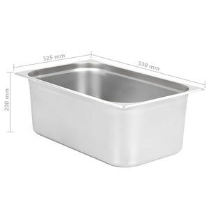 vidaXL Gastronorm Containers 2 pcs GN 1/1 200 mm Stainless Steel