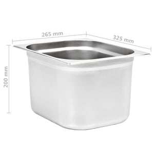 vidaXL Gastronorm Containers 2 pcs GN 1/2 200 mm Stainless Steel