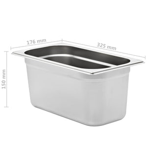 vidaXL Gastronorm Containers 4 pcs GN 1/3 150 mm Stainless Steel