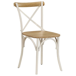 vidaXL Cross Chairs 2 pcs White Solid Mango Wood