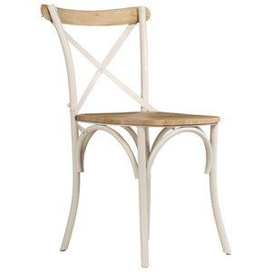 vidaXL Cross Chairs 2 pcs White Solid Mango Wood