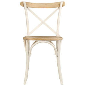 vidaXL Cross Chairs 2 pcs White Solid Mango Wood