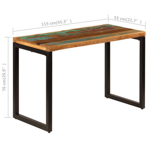 vidaXL Dining Table 115x55x76 cm Solid Reclaimed Wood and Steel