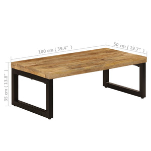 vidaXL Coffee Table 100x50x35 cm Solid Mango Wood and Steel