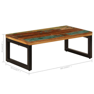 vidaXL Coffee Table 100x50x35 cm Solid Reclaimed Wood and Steel