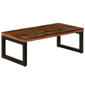 vidaXL Coffee Table 100x50x35 cm Solid Reclaimed Wood and Steel