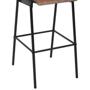 vidaXL Bar Chairs 2 pcs Brown Solid Plywood Steel