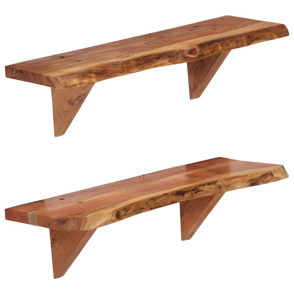 vidaXL Wall Shelves 2 pcs 60x20x18 cm Solid Acacia Wood