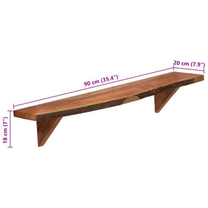 vidaXL Wall Shelves 2 pcs 90x20x18 cm Solid Acacia Wood