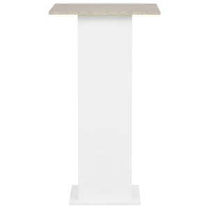 vidaXL Bar Table White and Concrete 60x60x110 cm