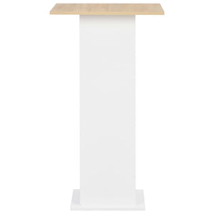 vidaXL Bar Table White and Sonoma Oak 60x60x110 cm