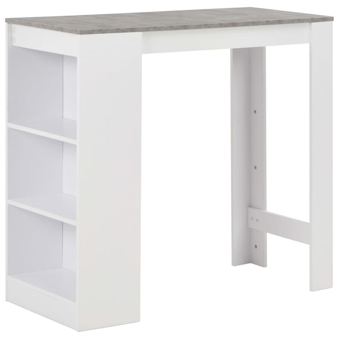 vidaXL Bar Table with Shelf White 110x50x103 cm