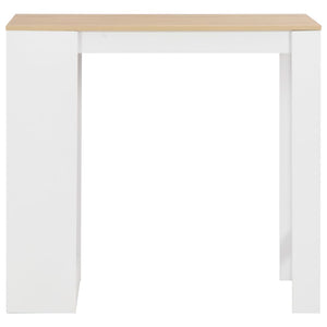 vidaXL Bar Table with Shelf White 110x50x103 cm