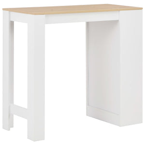 vidaXL Bar Table with Shelf White 110x50x103 cm