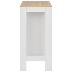 vidaXL Bar Table with Shelf White 110x50x103 cm