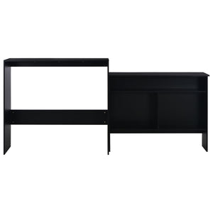 vidaXL Bar Table with 2 Table Tops Black 130x40x120 cm